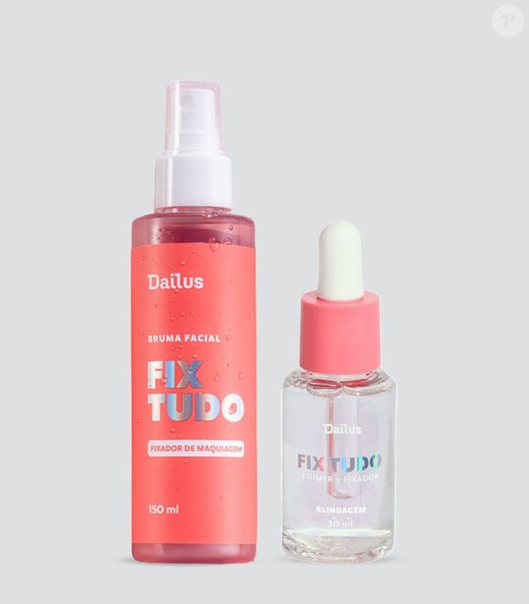 24. Kit Fix Tudo (Dailus) | R$ 116,89
Blindagem e bruma facial para preparar, fixar e prolongar a maquiagem.