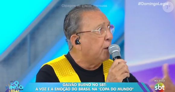 Galvão Bueno cutucou Globo, ao vivo, no SBT durante o Domingo Legal de 1º de março de 2026
