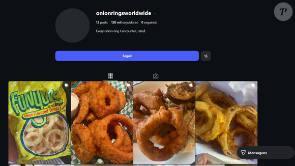 Perfil '@onionringsworldwide' reunia avaliações detalhadas e notas para o famoso petisco