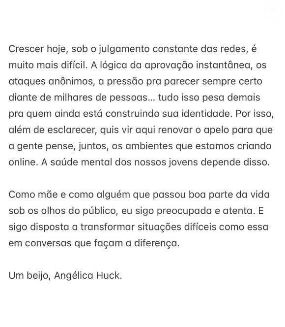 Pronunciamento de Angélica sobre Duda Guerra (parte 01)