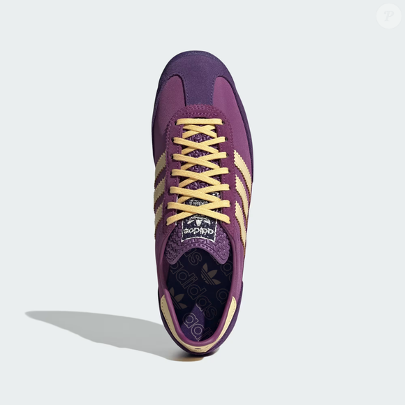 Com estética vintage e combinação sofisticada de lilás, roxo e bege off white, o SL 72 OG surge como alternativa fashion aos tradicionais Samba da Adidas
