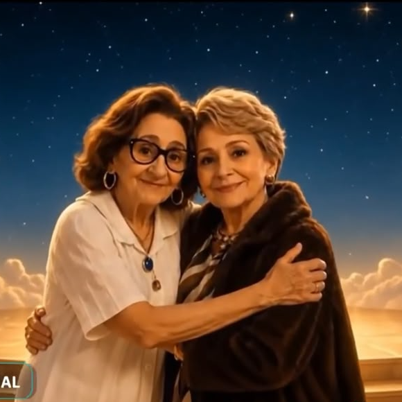 A imagem de inteligência artificial exibida pela Globo mostra Glória Menezes e Laura Cardoso juntas em uma representação criada especialmente para homenagear as duas atrizes