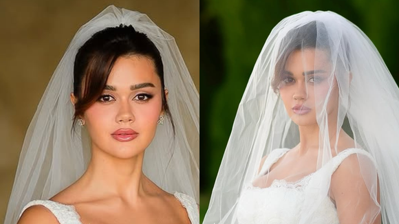 Vestido de noiva clássico, com bordados e saia volumosa: veja fotos do look escolhido por Franciny Ehlke para casamento com bilionário