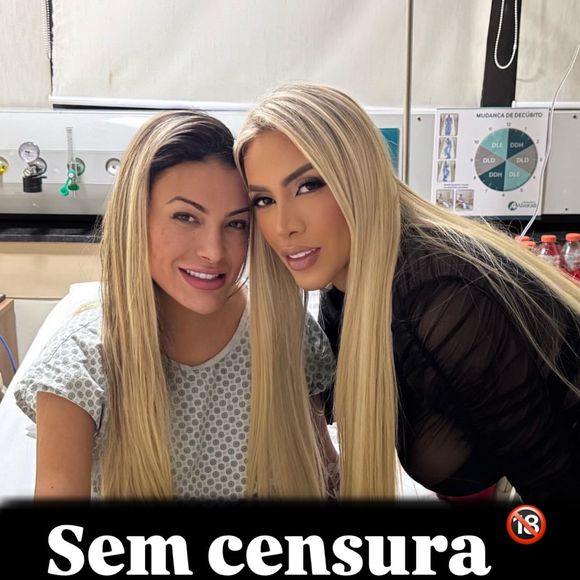 Internada, Andressa Urach foi visitada por Juju Ferrari, após duas sérias brigas em menos de 2 meses