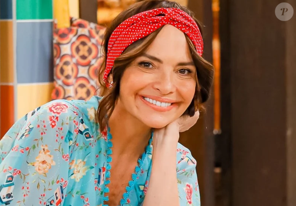 Luiza Tomé comentou com os apresentadores sobre sua personagem em 'A Caverna Encantada': 'Maravilhosa, muito amiga e uma mãezona', concluiu.