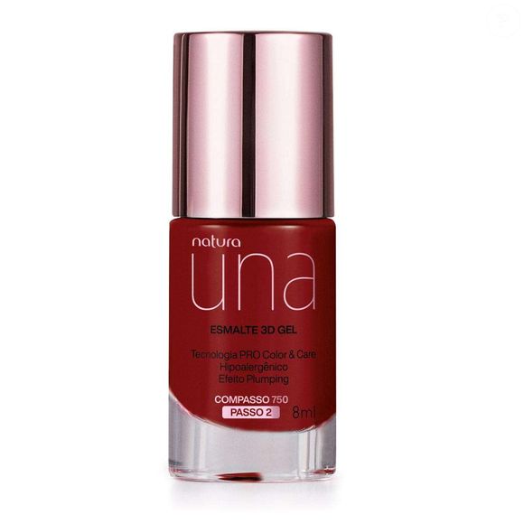 Esmalte Natura Una em vermelho: essa opção em estilo 3D gel aumenta a durabilidade das unhas
