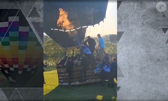 Um incêndio iniciou pouco tempo após o balão decolar