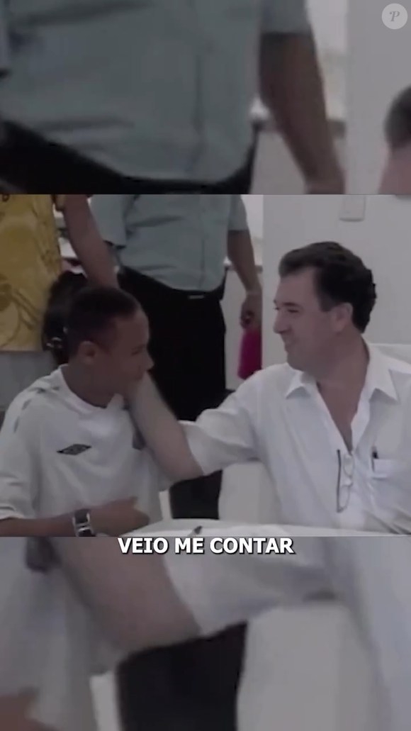 Neymar no Santos: presidente do clube Marcelo Teixeira reuniu imagens do jogador ao longo dos anos para fazer o grande anúncio
