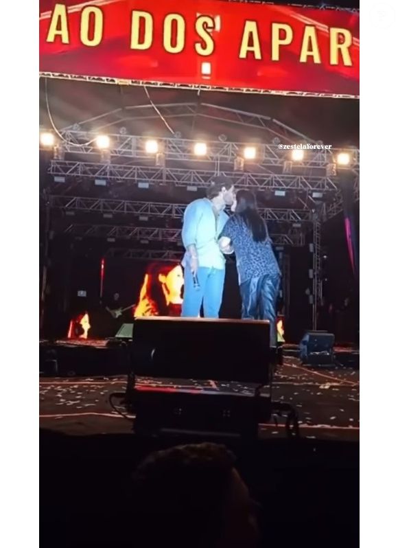 Ana Castela ganhou beijo de Zé Felipe perto da testa durante show em 28 de setembro de 2025