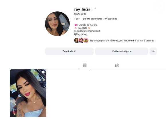 Rayne também tirou o nome de Pedro de sua rede social e ganhou milhares de seguidores a mais que o marido