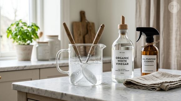 Ingredientes que já fazem parte da rotina da cozinha podem ajudar na limpeza do armário: o vinagre branco diluído em água é apontado como uma opção natural