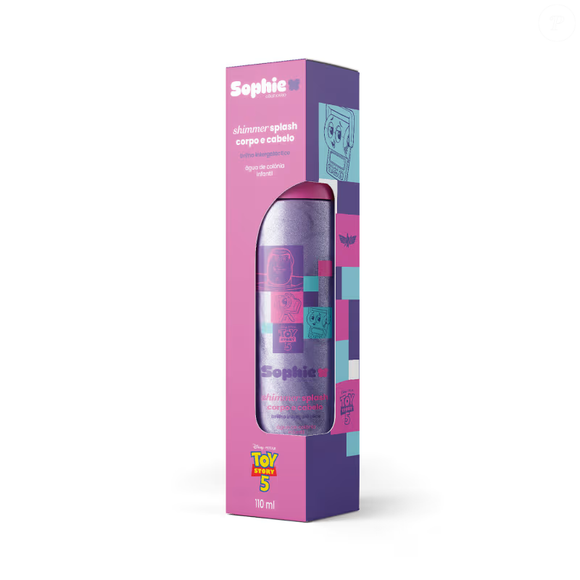 Com brilho livre de plástico e fórmula desenvolvida para crianças, o Splash Shimmer Brilho Intergaláctico traz a coragem e a alegria de Buzz Lightyear para dentro da nécessaire.