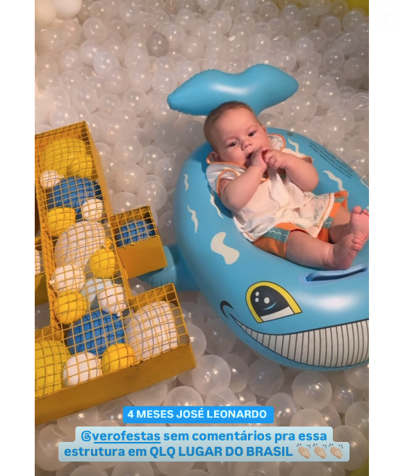 Festa de José Leonardo teve brinquedos para as crianças, muitos doces e até piscina de bolinha