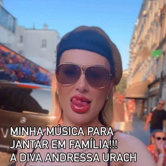 Andressa Urach se autointitulou ‘a nova Madonna’ e ainda brincou: ‘Minha música para jantar em família’