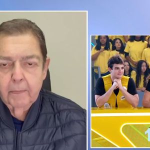 Mulher de Faustão, Luciana Cardoso disputou o 'Passa ou Repassa' do 'Domingo Legal' (SBT) com os filhos, Rodrigo e João Guilherme Silva