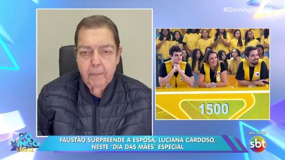 Mulher de Faustão, Luciana Cardoso disputou o 'Passa ou Repassa' do 'Domingo Legal' (SBT) com os filhos, Rodrigo e João Guilherme Silva
