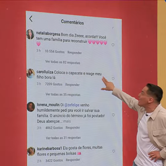 Segundo comentários que viralizaram no perfil de Zé Felipe, fãs passaram a incentivar o cantor a reconquistar Virginia após o fim do namoro da influenciadora com Vinícius Júnior