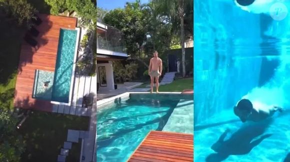 Um dos principais atrativos do imóvel é a piscina gigantesca onde o ator de 'Três Graças' aproveita os dias de folga