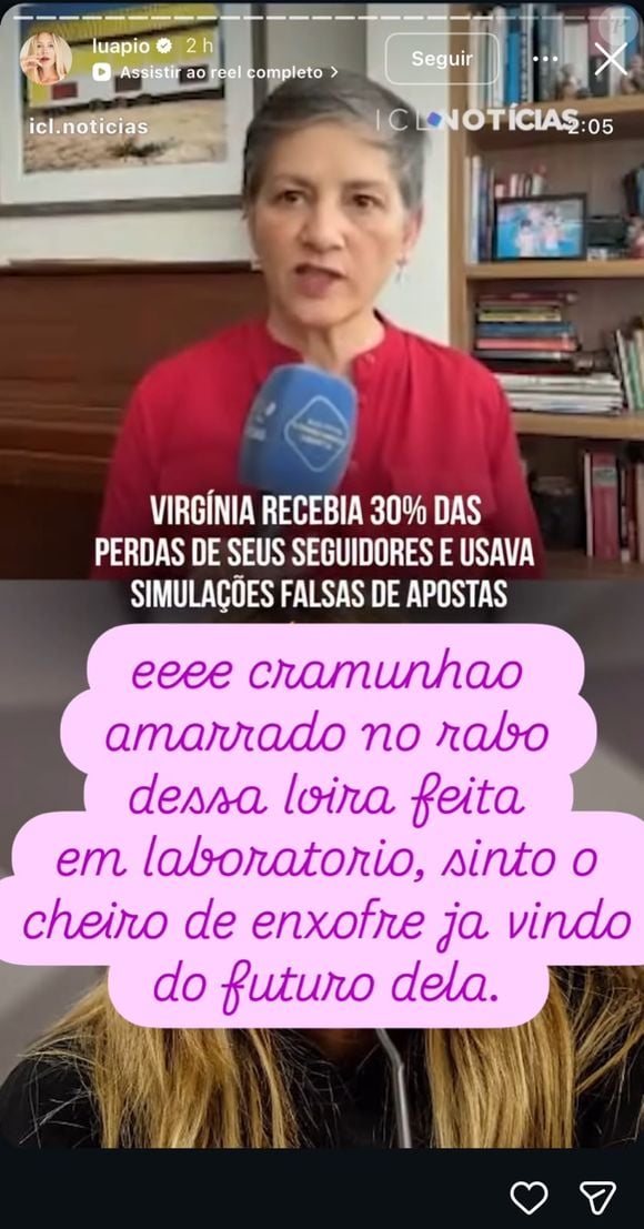 Luana Piovani ataca Virginia Fonseca novamente