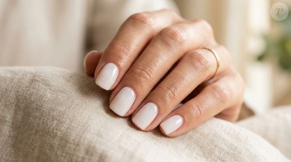Minimalista e sofisticado, o branco milky continua entre as escolhas mais elegantes para a manicure. Nas unhas curtas, o tom leitoso cria um visual limpo, feminino e atemporal