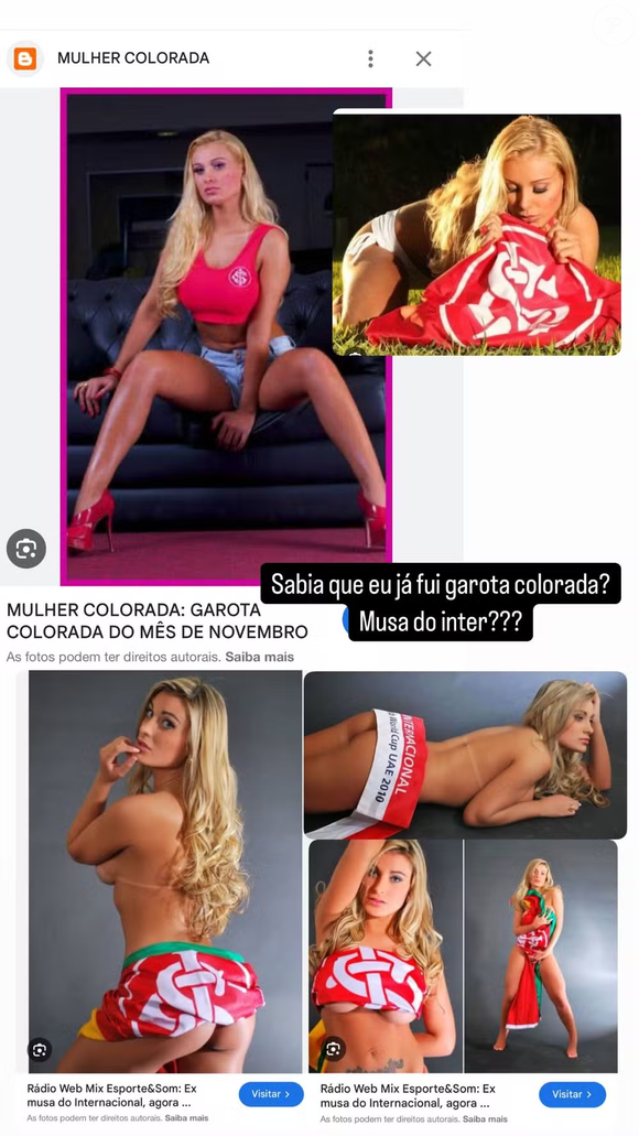 Andressa Urach já foi musa do Internacional