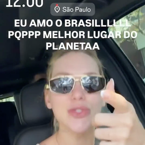 "Eu amo o Brasil! Put* que pariu, melhor lugar do planeta. É pisar aqui que a energia muda", escreveu Virgínia em seus stories