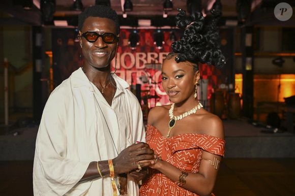 Welket Bunguê e Nikolly Fernandes na festa de lançamento de 'A Nobreza do Amor'