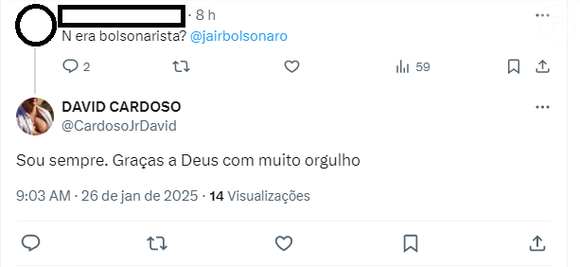 David Cardoso Jr. é bolsonarista assumido