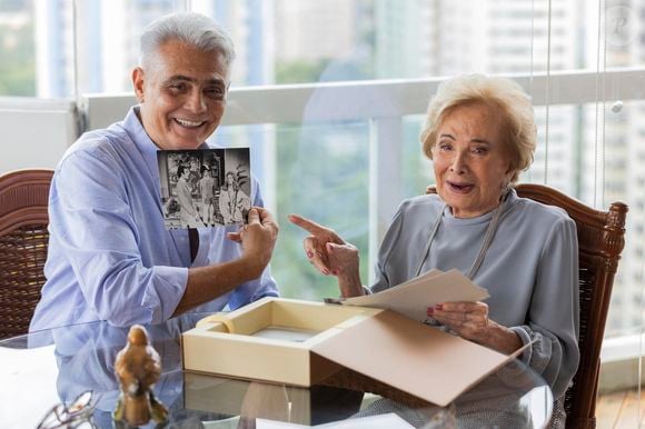 Glória Menezes e Tarcísio Filho nas gravações do especial 'Tributo'