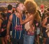 Rodrigo Phavanello e a namorada, Sabrina Paiva, também se beijaram no Carnaval 2025