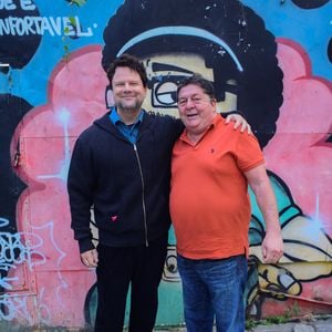 Selton Mello e Stepan Nercessian na festa de aniversário de Humberto Carrão