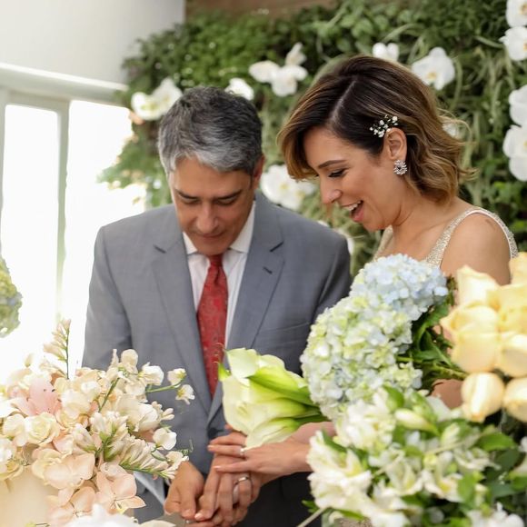 Natasha Dantas e William Bonner se casaram em uma cerimônia intimista em 2018 e cliques emocionaram fãs