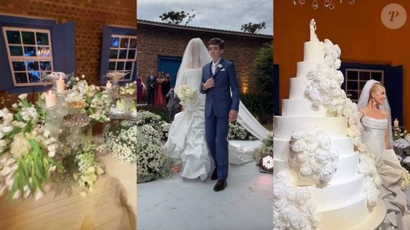 Casamento de Ana Hickmann e Edu Guedes: apresentadora entrou para se casar com o chef ao lado do filho, Alezinho - o pai dela morreu aos 59 anos em janeiro de 2019