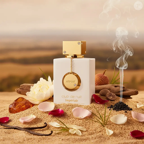 Por R$ 247,35, o Club de Nuit White Imperiale, da Armaf, aparece como uma das fragrâncias que imaginamos para Jade: inspirado na sofisticação opulenta do Delina Exclusif, o perfume traz rosa turca, lichia, baunilha, incenso e nuances amadeiradas