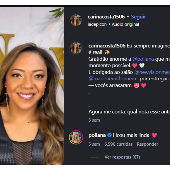 Poliana Rocha realizou o sonho de Carina Costa ao presentear a babá com um megahair, gesto que reforçou um vínculo que vai além do profissional