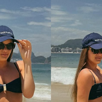 Neta da Garota da Ipanema, Rafaella Justus escolhe biquíni de top reto com alças finas para curtir praia no RJ. Fotos!