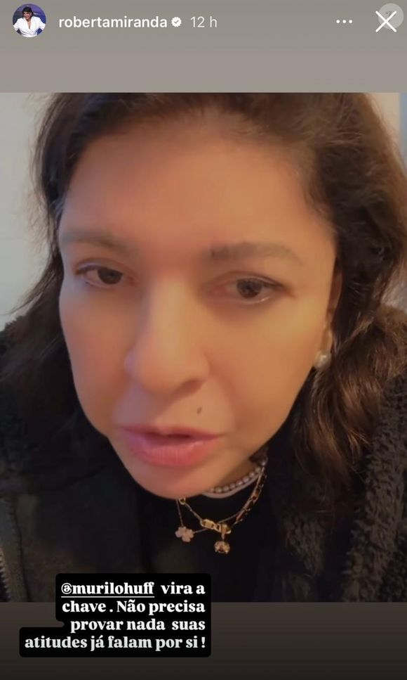 Por meio dos stories em seu perfil no Instagram, Roberta Miranda deu um forte conselho pra Murilo Huff.