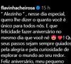 Flavinha Cheirosa, apontada como affair do ex-marido de Ana Hickmann, revelou que compartilha a mesma data de aniversário com o filho de Alexandre, carinhosamente chamado de "Alezinho".