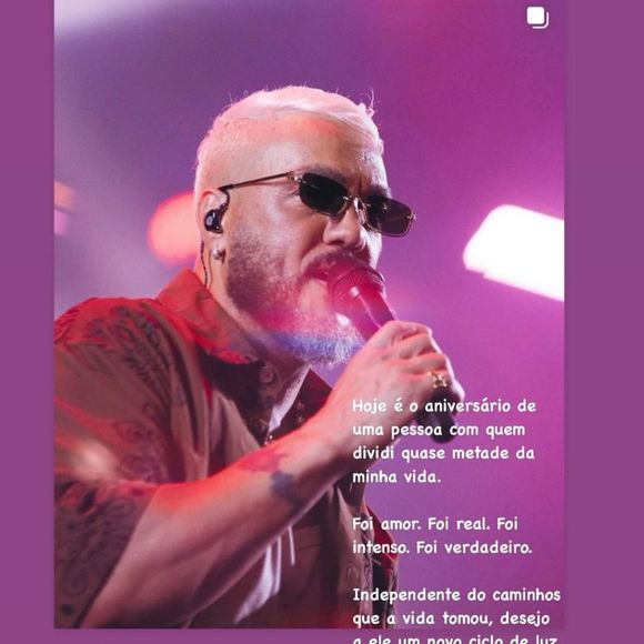 Ex-mulher de Belo, Gracyanne Barbosa deixou uma homenagem para Belo em seus stories do Instagram.