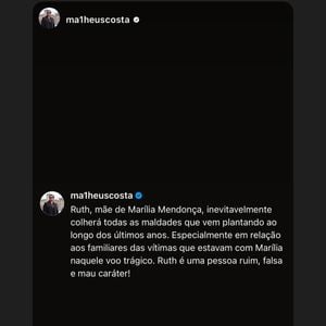 Ruth Moreira é chamada de ‘pessoa ruim, falsa e mau-caráter’ em postagem compartilhada pela mulher de Henrique Bahia