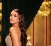 Isabella, filha de Kaká e Carol Celico, escolheu um vestido tom champanhe totalmente bordado com brilho e pedrarias, de modelagem tomara que caia e saia volumosa