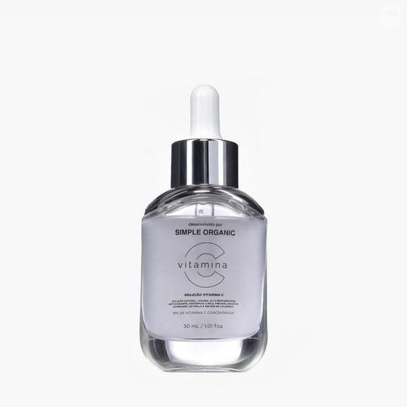 Solução Vitamina C Facial (Simple Organic) - 30ml | R$ 99,00 - ideal para quem busca um skincare mais consciente, essa opção traz uma fórmula sustentável e certificada, com 15% de Ascorbyl Glucoside, uma versão estável da vitamina C