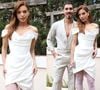 O look de Giovanna Lancellotti para festa pré-casamento com Gabriel David: atriz da novela 'Dona de Mim' repete marca de vestido de noiva e usa salto extravagante