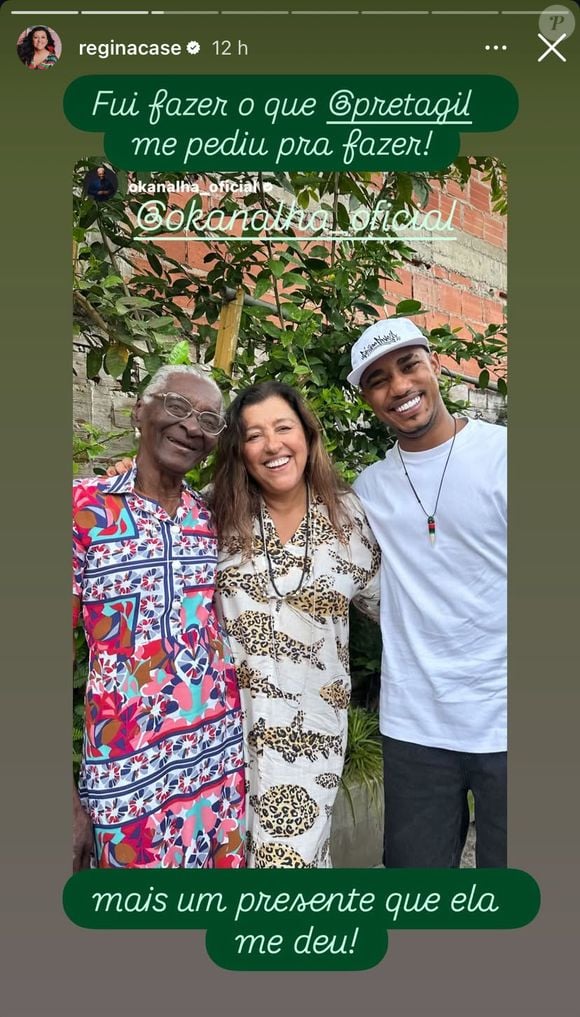 Regina Casé: ‘Fui fazer o que Preta Gil me pediu pra fazer! Mais um presente que ela me deu!’