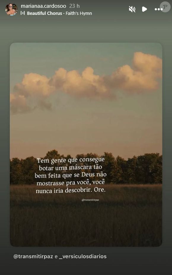 Em sua rede social, Mariana Cardoso mandou uma clara indireta ao ex Danilo Vieira