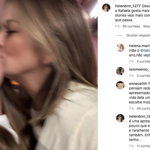 Nos comentários, internautas causaram com opiniões sobre uma possível preferência de Rafa Justus pela família do pai