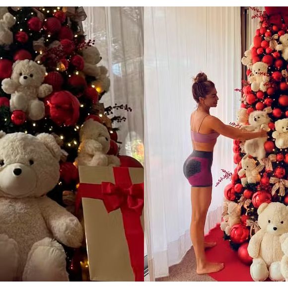 Natal com ursos... gigantes! Por que não? Grazi Massafera, a Arminda de 'Três Graças', apostou na ornamentação especial para um de seus natáis. Um charminho!