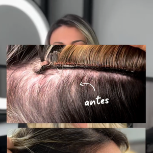 Andressa Urach optou por uma técnica que esconde o mega hair e dá aparência natural aos fios