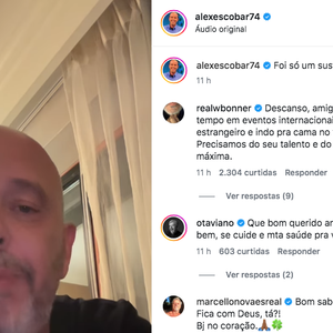Alex Escobar recebeu o apoio de diversos famosos, incluindo William Bonner, Otaviano Costa, Marcello Novaes e Fernanda Gentil, que desejaram melhoras ao jornalista