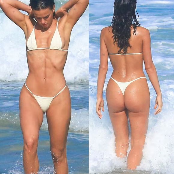 Este biquíni branco de Bruna Marquezine custa menos de R$ 150, tem pingente banhado a ouro 18k e curiosa relação com famosa